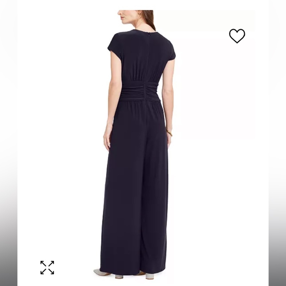 Vince Camuto navy twist tie in front cap sleeve romper in small